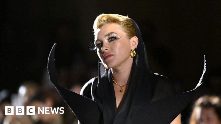 Florence Pugh, fake snow, wedding gowns Florence Pugh, fake snow, wedding gowns