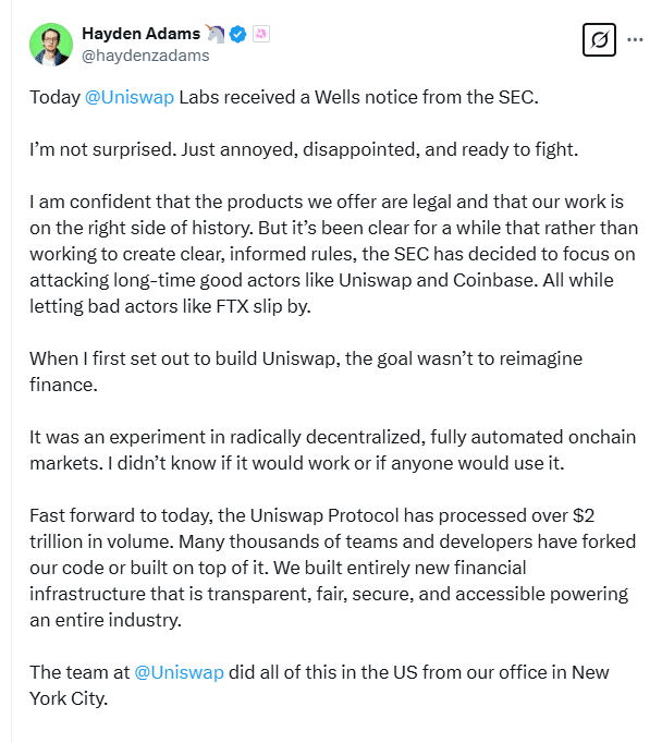SEC Closes Case Against Uniswap: DeFi Wins, But Is the Market Timing Wrong? SEC Closes Case Against Uniswap: DeFi Wins, But Is the Market Timing Wrong?