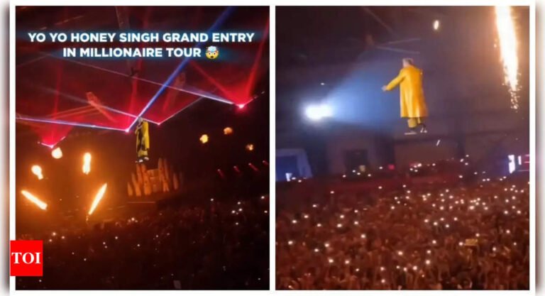 Yo Yo Honey Singh levitates on-stage for grand entry at Millionaire Tour – WATCH | Yo Yo Honey Singh levitates on-stage for grand entry at Millionaire Tour – WATCH |