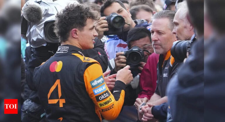 Australian Grand Prix: Lando Norris claims first victory at rain-affected race; Lewis Hamilton 10th on Ferrari debut | Racing News