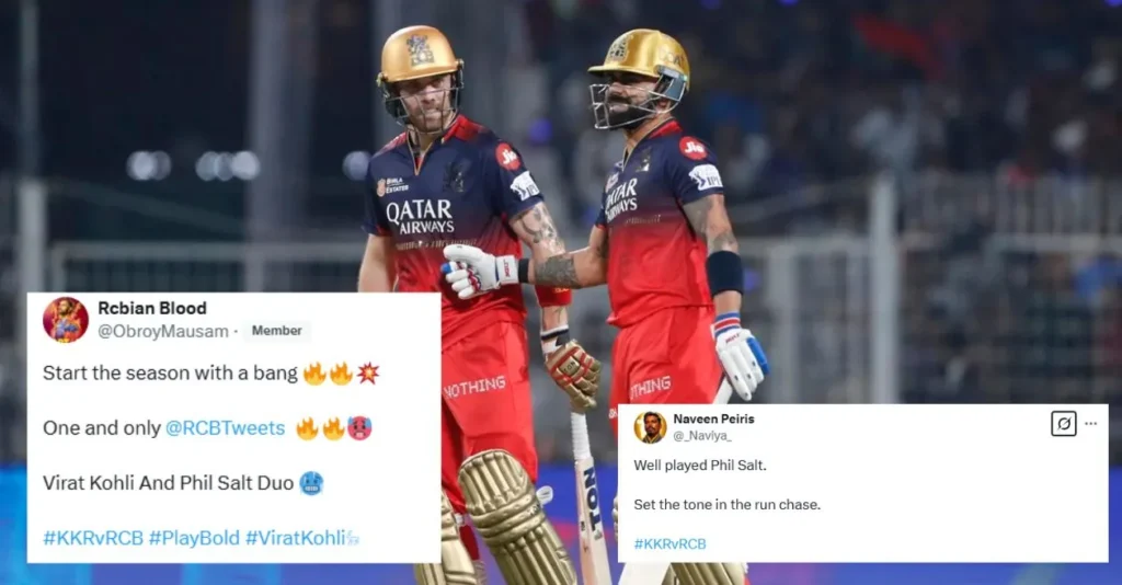 Fans go berserk as Virat Kohli and Phil Salt’s blistering knock takes RCB home against KKR in the IPL 2025 opener Fans go berserk as Virat Kohli and Phil Salt’s blistering knock takes RCB home against KKR in the IPL 2025 opener