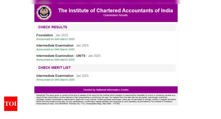 ICAI CA Inter, Foundation January result 2025 released: Direct link to download here