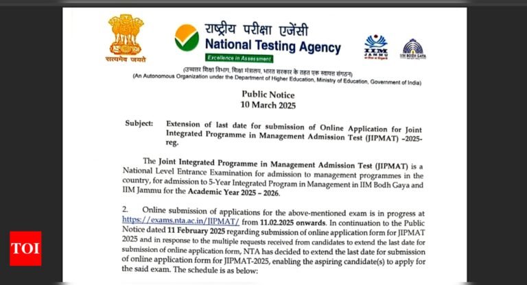 JIPMAT 2025 registration deadline extended: Check details and direct link here |