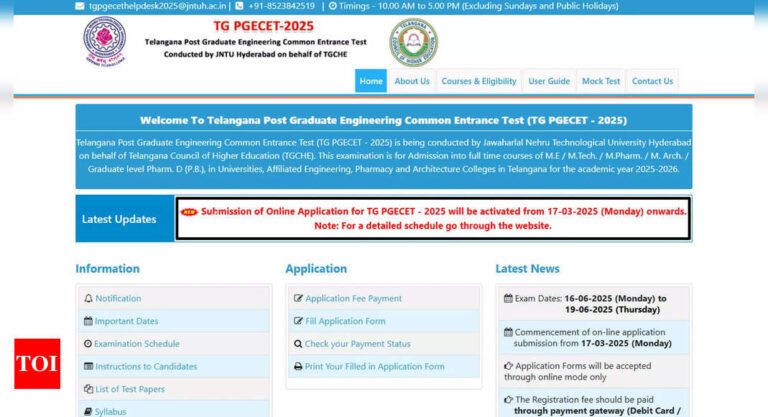 JNTUH to open TS PGECET 2025 registration on March 17, check details here JNTUH to open TS PGECET 2025 registration on March 17, check details here