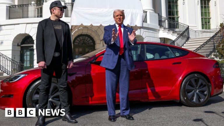 Musk signals ‘significantly’ stepping back from Doge as Tesla profits plunge