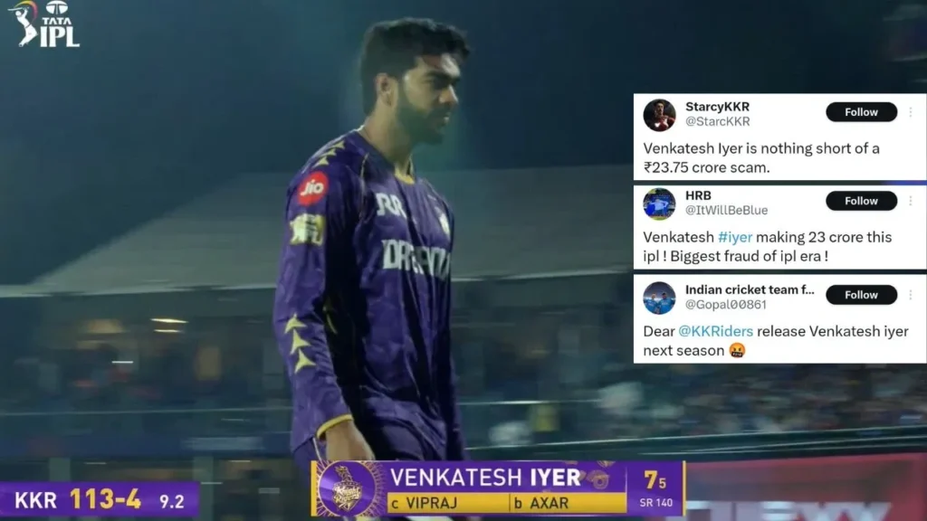 Venkatesh Iyer attacked on Twitter after his horrible outing against DC Venkatesh Iyer attacked on Twitter after his horrible outing against DC