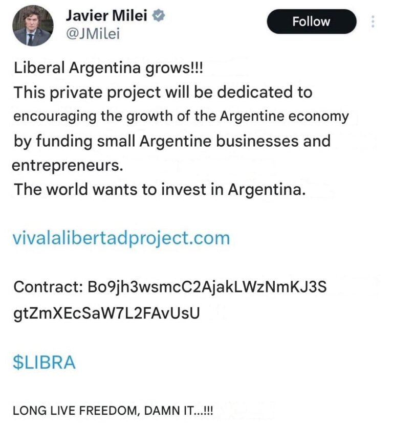Argentina’s President Caught in $LIBRA Crypto Scandal