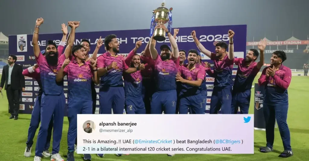 Fans erupt as clinical UAE beat Bangladesh in the 3rd T20I to clinch historic series win