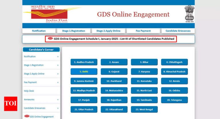 India Post GDS 3rd merit list 2025 out at indiapostgdsonline.gov.in, check state-wise result PDF here