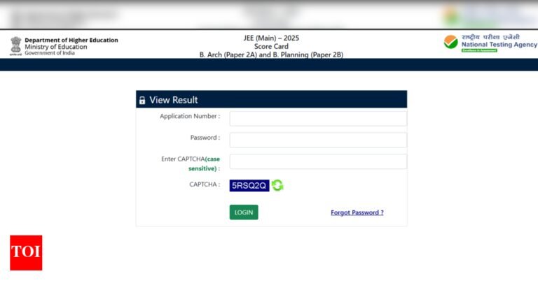 JEE Main result 2025 declared for Paper 2: Direct link to download scorecards here JEE Main result 2025 declared for Paper 2: Direct link to download scorecards here