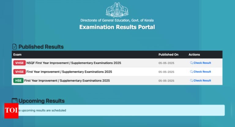 Kerala plus one improvement result 2025 declared, re-admission mandated for unqualified students: Check direct link to access scorecards, candidate list here