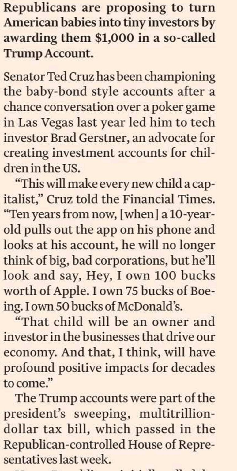 The $ 1,000 Trump Account