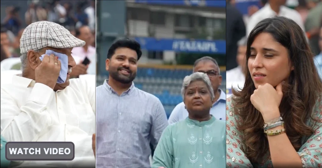 WATCH: Rohit’s parents and wife Ritika in tears as MCA inaugurates Rohit Sharma stand at Wankhede