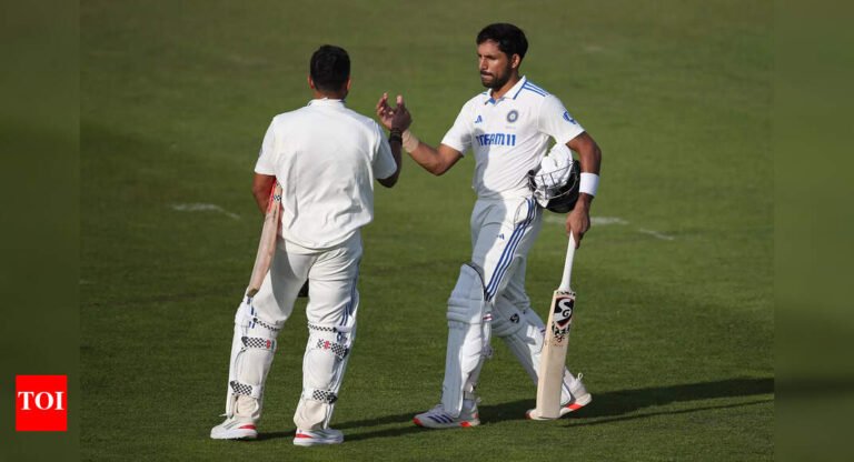 India A batters shine as first unofficial Test vs England Lions ends in draw | Cricket News India A batters shine as first unofficial Test vs England Lions ends in draw | Cricket News