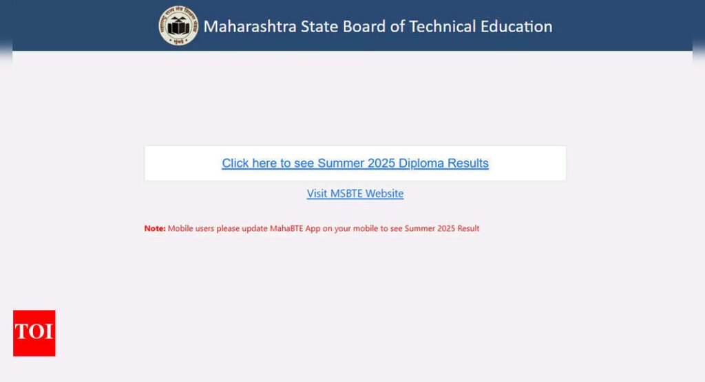 MSBTE summer diploma results 2025 announced at msbte.ac.in; check direct link here