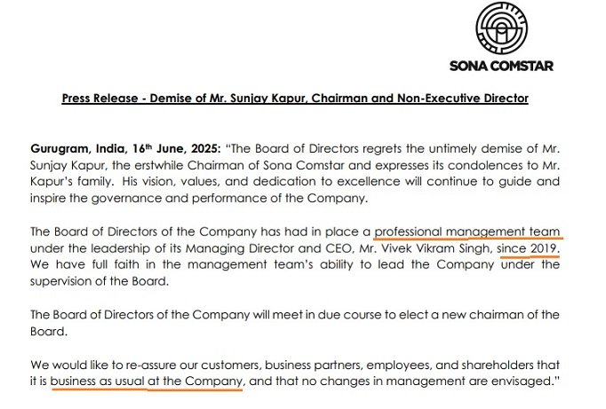 Sona Comstar: Business as Usual Sona Comstar: Business as Usual