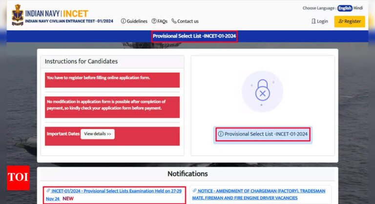 INCET result 2025: Indian Navy releases results for fireman and fire engine driver posts at joinindiannavy.gov.in INCET result 2025: Indian Navy releases results for fireman and fire engine driver posts at joinindiannavy.gov.in