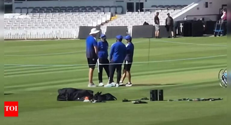 Watch: What’s brewing? Gautam Gambhir, India staff spotted in intense inspection of Lord’s pitch | Cricket News Watch: What’s brewing? Gautam Gambhir, India staff spotted in intense inspection of Lord’s pitch | Cricket News