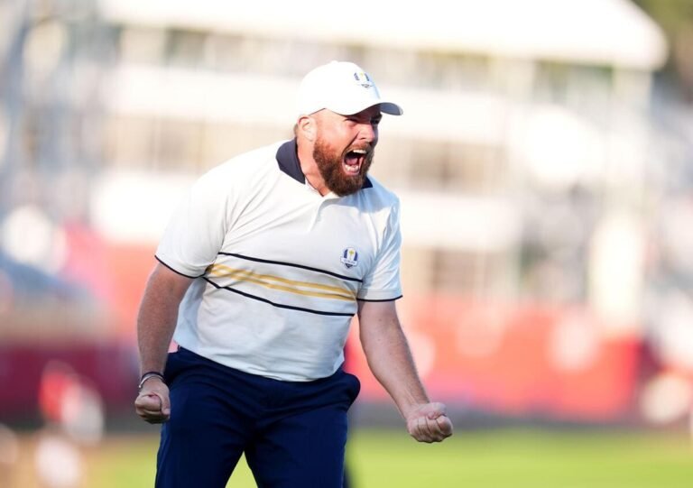 Europe hold off USA fightback as Shane Lowry holes decisive putt