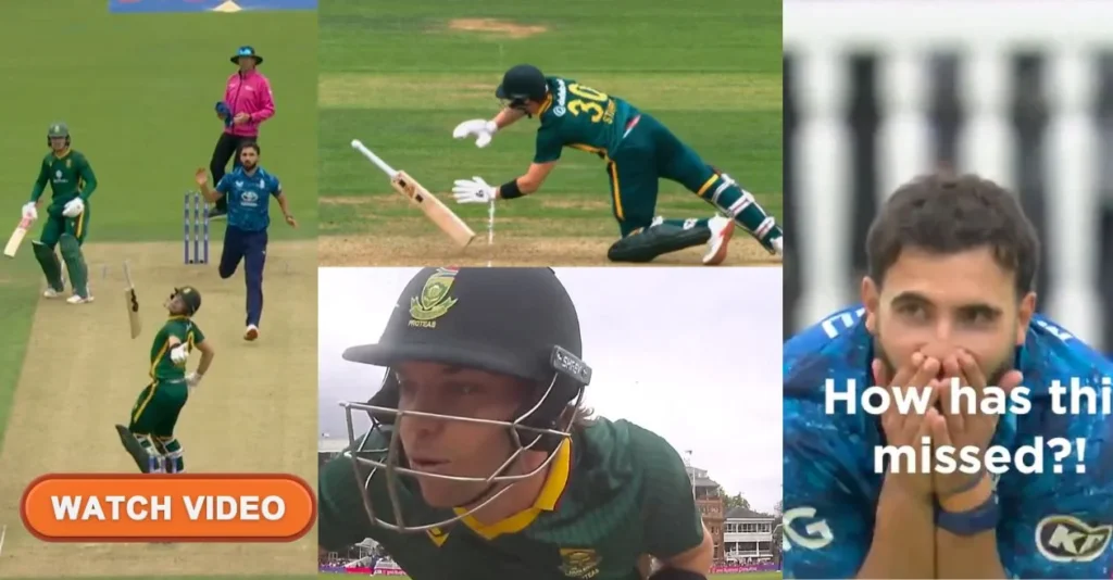 WATCH: Tristan Stubbs narrowly avoids disaster as bat slips and nearly hits his stumps in ENG vs SA 2nd ODI WATCH: Tristan Stubbs narrowly avoids disaster as bat slips and nearly hits his stumps in ENG vs SA 2nd ODI