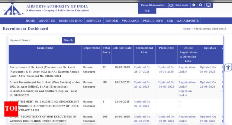 AAI Senior Assistant admit card 2025 released at official website: Direct link to download hall tickets AAI Senior Assistant admit card 2025 released at official website: Direct link to download hall tickets