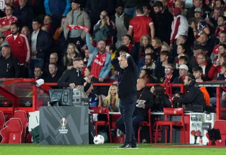 Ange Postecoglou responds to chants of ‘you’re getting sacked in the morning’ by the Nottingham Forest fans Ange Postecoglou responds to chants of ‘you’re getting sacked in the morning’ by the Nottingham Forest fans