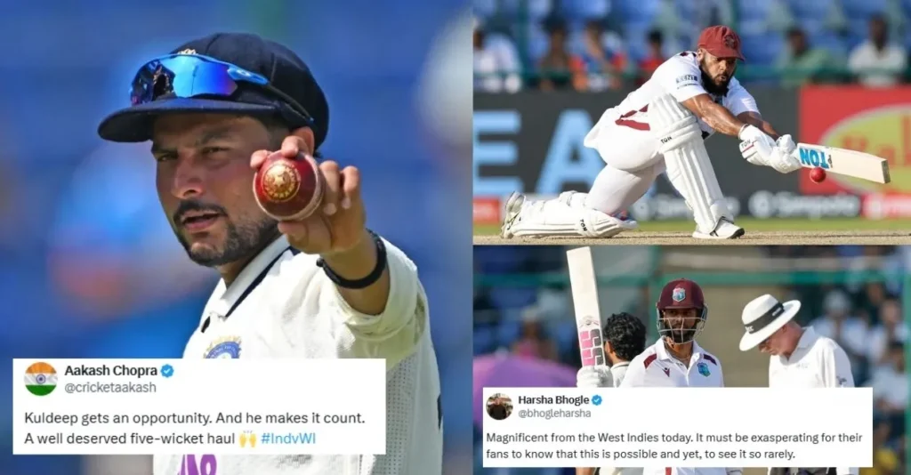 Fans react as Kuldeep Yadav shines but John Campbell and Shai Hope rescue West Indies against India on Day 3 of Delhi Test