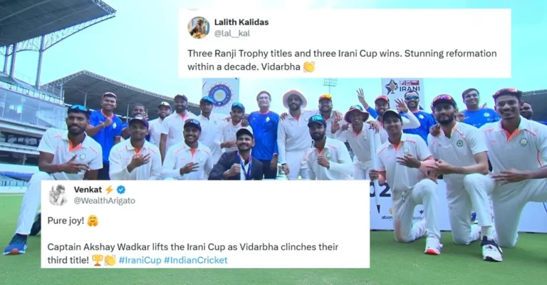 Fans react as dominant Vidarbha crush Rest of India by 93 runs to clinch 3rd Irani Cup title in Nagpur