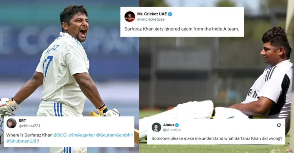 Fans slam BCCI for ignoring Sarfaraz Khan in India A squad for South Africa A unofficial Tests