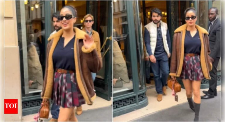 Janhvi Kapoor and her rumored beau Shikhar Pahariya get spotted exiting luxury handbag store in Paris |