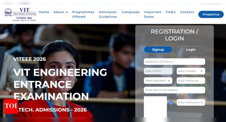 VITEEE registration window opens at viteee.vit.ac.in: Direct link to apply here