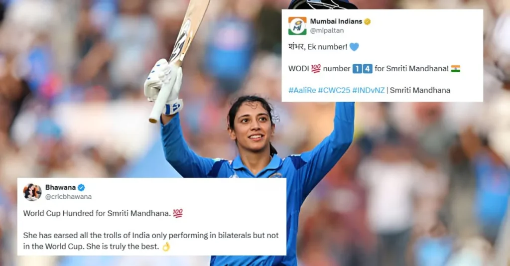 Women’s World Cup 2025: Fans celebrate as Smriti Mandhana breaks multiple records with her century against New Zealand