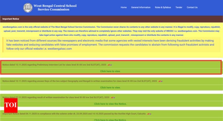 WB SLST 2025 interview list released for over 20,000 candidates: Direct link and selection details here WB SLST 2025 interview list released for over 20,000 candidates: Direct link and selection details here