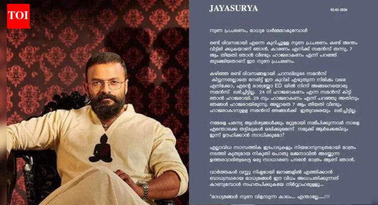 App fraud case: ED flags Rs one crore paid to Jayasurya; actor says, ‘Everything is a lie’ | Malayalam Movie News