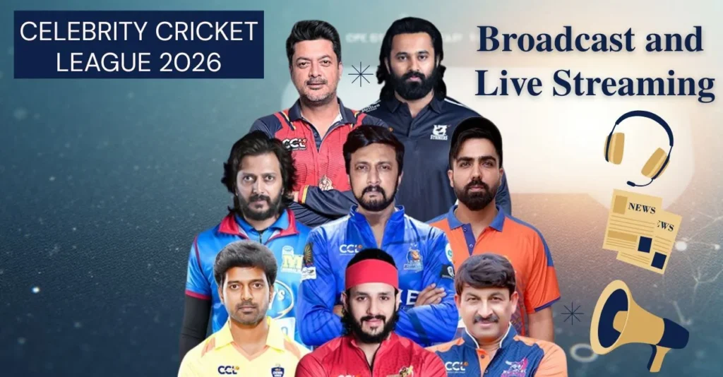 Celebrity Cricket League (CCL) 2026 Schedule: Date, Match Time, Broadcast & Live Streaming details Celebrity Cricket League (CCL) 2026 Schedule: Date, Match Time, Broadcast & Live Streaming details