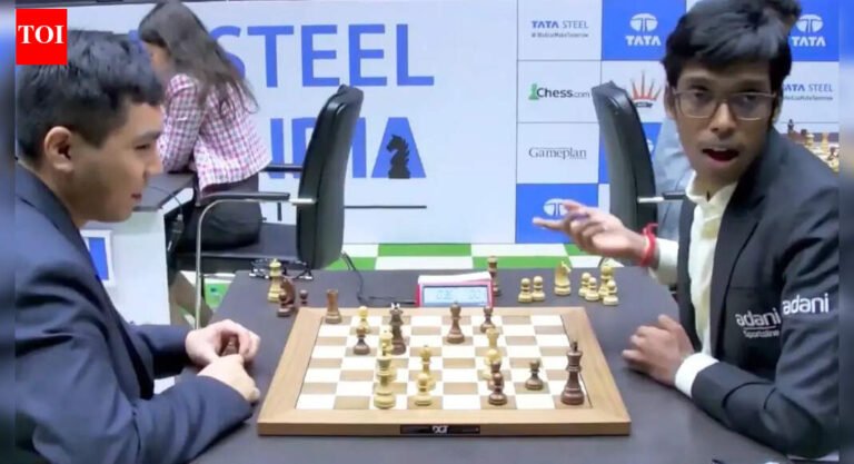 Chess Controversy in Kolkata! R Praggnanandhaa stops clock; draw call sparks uproar – Watch | Chess News