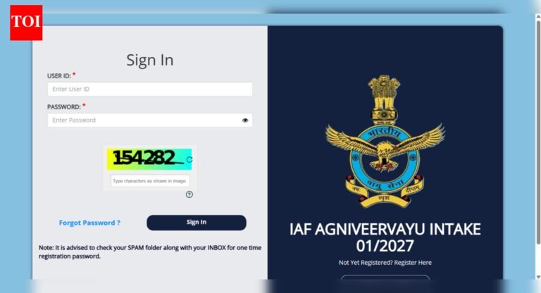 IAF Agniveervayu intake 01/2027 registration begins: Check direct link to apply and key details here