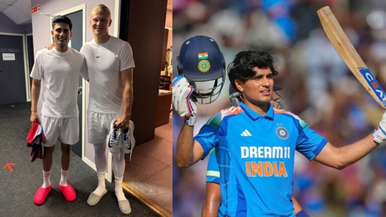 Shubman Gill meets Erling Haaland