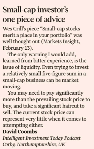 Advice from Small-cap Investor Advice from Small-cap Investor