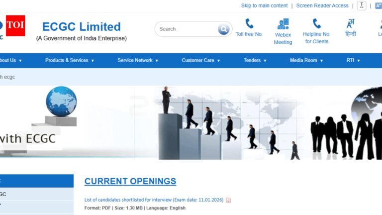 ECGC PO result 2026 released at ecgc.in: Check direct link to download merit list here