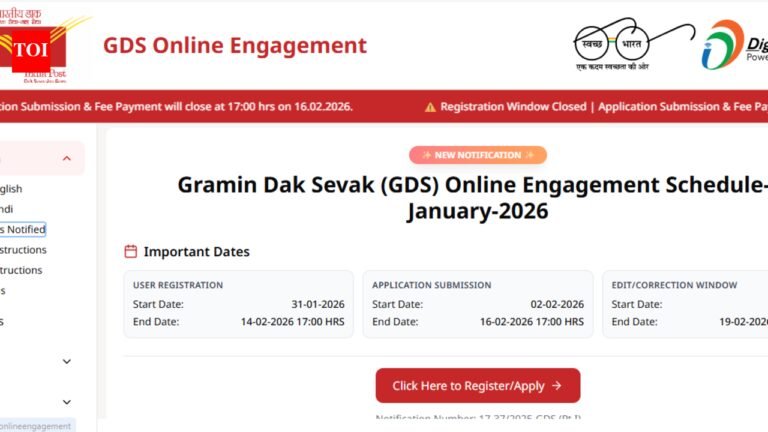 India Post GDS recruitment 2026: Application correction window opens for 28,636 posts; direct link here