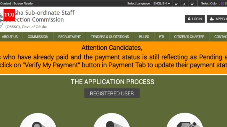 OSSSC CRE recruitment 2026: Application for 1,518 posts ends tomorrow; direct link to apply here OSSSC CRE recruitment 2026: Application for 1,518 posts ends tomorrow; direct link to apply here