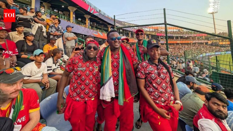 Castle Corner paints Kotla red: Zimbabwe’s boisterous fans bring Arun Jaitley Stadium to life | Cricket News Castle Corner paints Kotla red: Zimbabwe’s boisterous fans bring Arun Jaitley Stadium to life | Cricket News