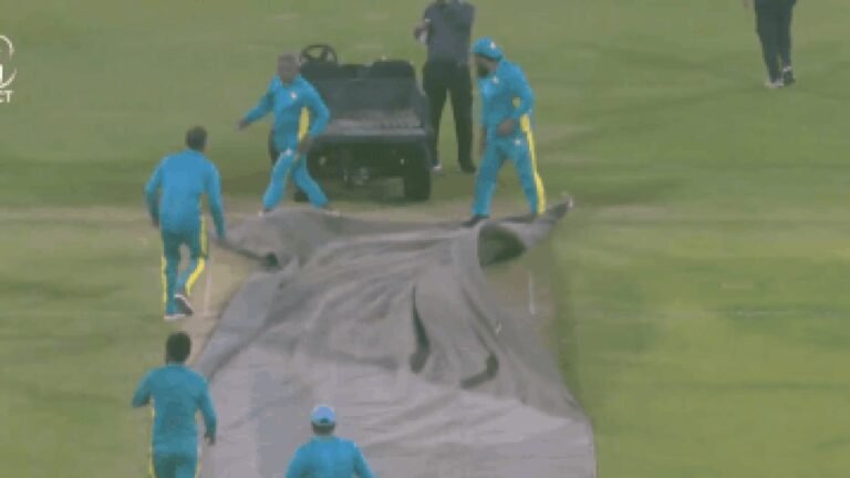 Chaos at Gaddafi Stadium: PSL ground staff slip, fall as covers fly in Lahore – Watch | Cricket News
