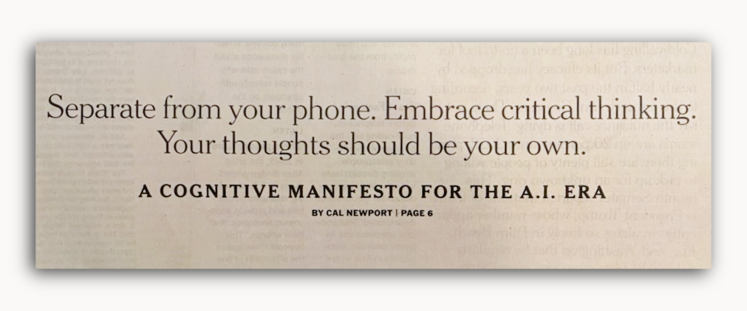 In Defense of Thinking – Cal Newport