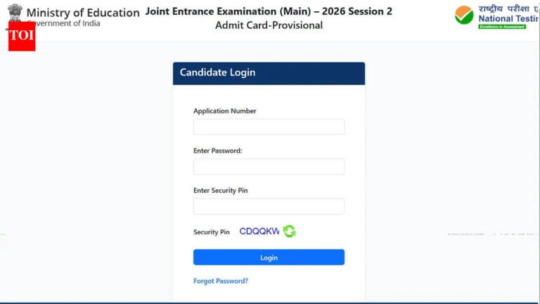 Jee Main Admit Card Out: JEE Main session 2 admit card released for April 2026 exams on jeemain.nta.nic.in; download hall ticket here Jee Main Admit Card Out: JEE Main session 2 admit card released for April 2026 exams on jeemain.nta.nic.in; download hall ticket here