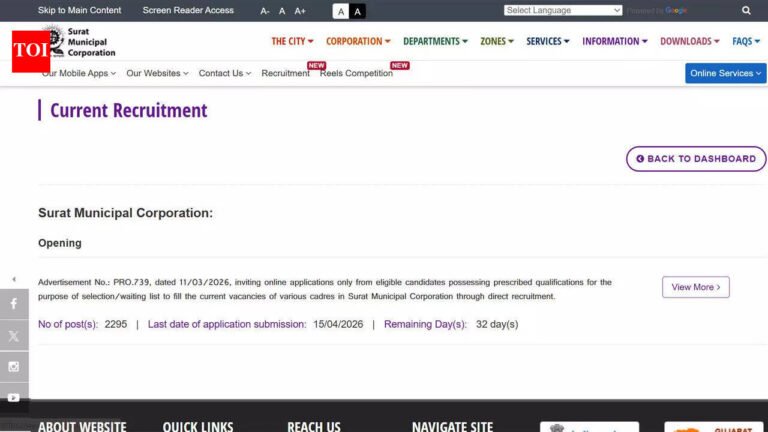 SMC recruitment 2026 opens 1924 posts for clerks, engineers and medical officers; apply from April 1