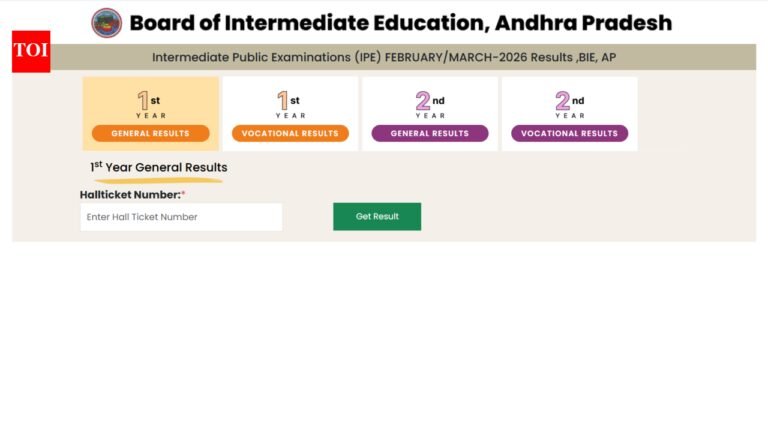 AP Inter results 2026: Recounting, reverification window opens April 20; supplementary exams from May 21