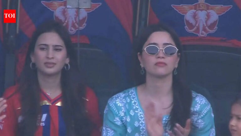 Arjun Tendulkar’s sister Sara Tendulkar, wife Saaniya Chandhok in stands for LSG vs GT clash | Cricket News Arjun Tendulkar’s sister Sara Tendulkar, wife Saaniya Chandhok in stands for LSG vs GT clash | Cricket News