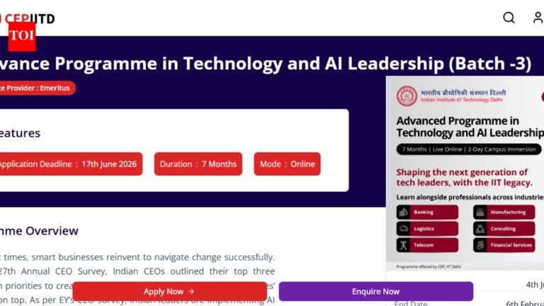 IIT Delhi announces 7-month-long AI leadership programme: Check eligibility criteria, direct link to apply here IIT Delhi announces 7-month-long AI leadership programme: Check eligibility criteria, direct link to apply here